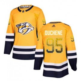 Adidas Nashville Predators #95 Matt Duchene Yellow Home Authentic Drift Fashion Stitched NHL Jersey