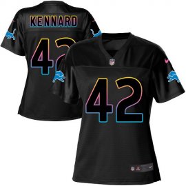 Nike Detroit Lions #42 Devon Kennard Black Womens NFL Fashion Game Jersey