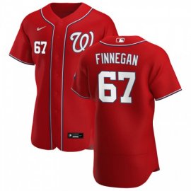 Washington Nationals #67 Kyle Finnegan Mens Nike Red Alternate 2020 Authentic Player MLB Jersey