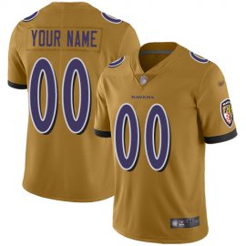 Nike Baltimore Ravens Customized Gold Mens Stitched NFL Limited Inverted Legend Jersey