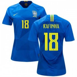 Womens Brazil #18 Rafinha Away Soccer Country Jersey