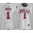 Cheap Women Chicago Bulls 1 Derrick Rose White Swingman Jersey