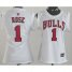 Cheap Women Chicago Bulls 1 Derrick Rose White Swingman Jersey