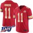 Nike Kansas City Chiefs #11 Demarcus Robinson Red Team Color Mens Stitched NFL 100th Season Vapor Limited Jersey