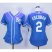 Kansas City Royals #2 Alcides Escobar Blue Alternate 2 Womens Stitched MLB Jersey