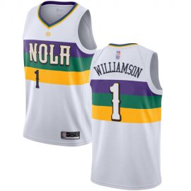 Pelicans #1 Zion Williamson White Womens Basketball Swingman City Edition 2018/19 Jersey