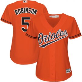 Baltimore Orioles #5 Brooks Robinson Orange Alternate Womens Stitched MLB Jersey