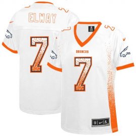 Nike Denver Broncos #7 John Elway White Womens Stitched NFL Elite Drift Fashion Jersey