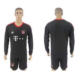 Bayern Munchen Blank Black Goalkeeper Long Sleeves Soccer Club Jersey