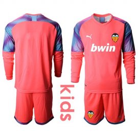 valencia Blank Red Goalkeeper Long Sleeves Kid Soccer Club Jersey