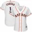Houston Astros #1 Carlos Correa Majestic Womens 2019 Postseason Official Cool Base Player Jersey White
