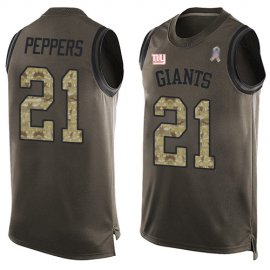 Nike New York Giants #21 Jabrill Peppers Green Mens Stitched NFL Limited Salute To Service Tank Top Jersey