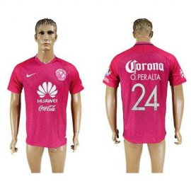 America #24 O.Peralta Pink Soccer Club Jersey