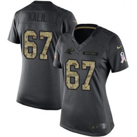 Nike Carolina Panthers #67 Ryan Kalil Black Womens Stitched NFL Limited 2016 Salute to Service Jersey