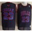 Chicago Bulls 23 Michael Jordan Black NBA Jerseys Purple Number Cheap