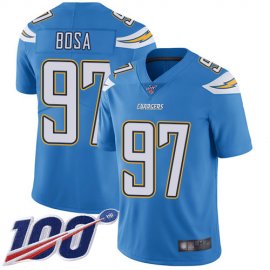 Nike Los Angeles Chargers #97 Joey Bosa Electric Blue Alternate Mens Stitched NFL 100th Season Vapor Limited Jersey