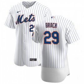 New York Mets #29 Brad Brach Mens Nike White Home 2020 Authentic Player MLB Jersey