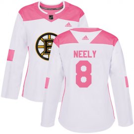 Adidas Boston Bruins #8 Cam Neely White/Pink Authentic Fashion Womens Stitched NHL Jersey