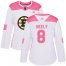 Adidas Boston Bruins #8 Cam Neely White/Pink Authentic Fashion Womens Stitched NHL Jersey
