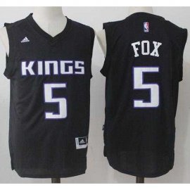 Sacramento Kings #5 DeAaron Fox Black Fashion Stitched NBA Jersey