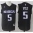 Sacramento Kings #5 DeAaron Fox Black Fashion Stitched NBA Jersey