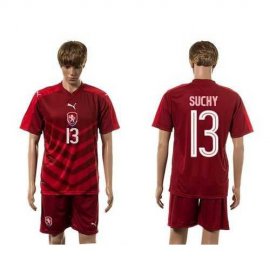 Czech #13 Suchy Red Home Soccer Country Jersey