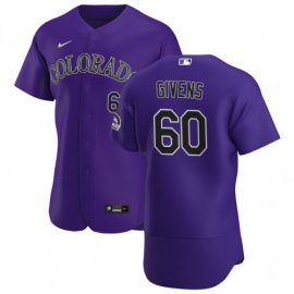 Colorado Rockies #60 Mychal Givens Mens Nike Purple Alternate 2020 Authentic Player MLB Jersey