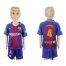Barcelona #4 I.Rakitic Home Kid Soccer Club Jersey