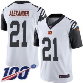 Nike Cincinnati Bengals #21 Mackensie Alexander White Mens Stitched NFL Limited Rush 100th Season Jersey