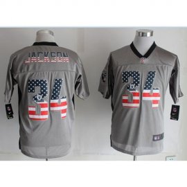 Nike Las Vegas Raiders #34 Bo Jackson Grey Mens Stitched NFL Elite USA Flag Fashion Jersey