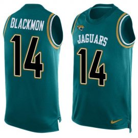 Nike Jacksonville Jaguars #14 Justin Blackmon Teal Green Alternate Mens Stitched NFL Limited Tank Top Jersey