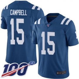 Nike Indianapolis Colts #15 Parris Campbell Royal Blue Team Color Mens Stitched NFL 100th Season Vapor Limited Jersey