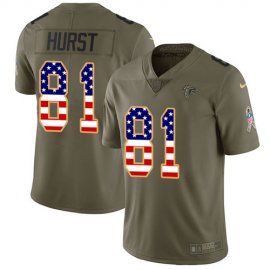 Nike Atlanta Falcons #81 Hayden Hurst Olive/USA Flag Mens Stitched NFL Limited 2017 Salute To Service Jersey
