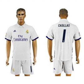 Real Madrid #1 Casillas White Home Soccer Club Jersey