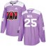 Adidas Ottawa Senators #25 Chris Neil Purple Authentic Fights Cancer Stitched Youth NHL Jersey
