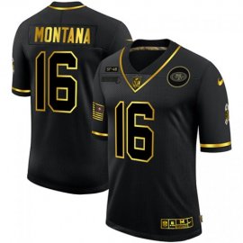 San Francisco 49ers #16 Joe Montana Mens Nike 2020 Salute To Service Golden Limited NFL Jersey Black