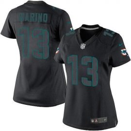 Nike Miami Dolphins #13 Dan Marino Black Impact Womens Stitched NFL Limited Jersey