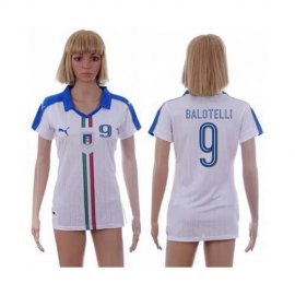 Womens Italy #9 Balotelli Away Soccer Country Jersey