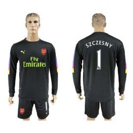 Arsenal #1 Szczesny Black Long Sleeves Goalkeeper Soccer Country Jersey