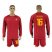Roma #16 De Rossi Home Long Sleeves Soccer Club Jersey