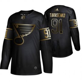 Adidas St. Louis Blues #91 Vladimir Tarasenko Mens 2019 Black Golden Edition Authentic Stitched NHL Jersey