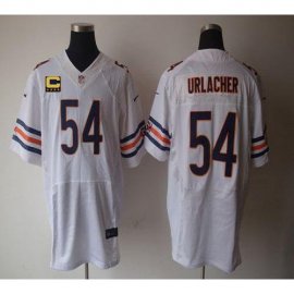 Nike Chicago Bears #54 Brian Urlacher White With C Patch Mens Stitched NFL Elite Jersey