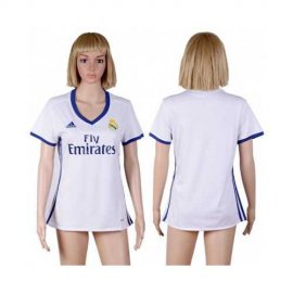 Womens Real Madrid Blank Home Soccer Club Jersey