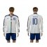Italy #10 Totti White Away Long Sleeves Soccer Country Jersey