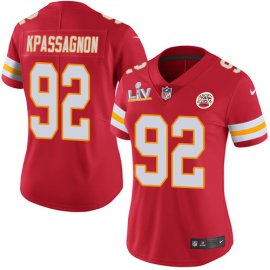 Nike Kansas City Chiefs #92 Tanoh Kpassagnon Red Team Color Womens Super Bowl LV Bound Stitched NFL Vapor Untouchable Limited Jersey