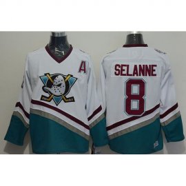 Anaheim Ducks #8 Teemu Selanne White CCM Throwback Stitched NHL Jersey
