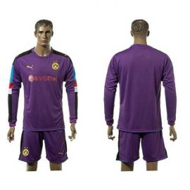 Dortmund Blank Purple Long Sleeves Goalkeeper Soccer Club Jersey