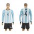 Argentina #4 Gino Home Long Sleeves Soccer Country Jersey