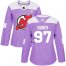 Adidas New Jersey Devils #97 Nikita Gusev Purple Authentic Fights Cancer Womens Stitched NHL Jersey