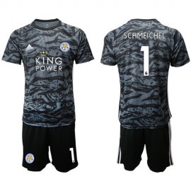 Leicester City #1 Schmeichel Black Goalkeeper Soccer Club Jersey